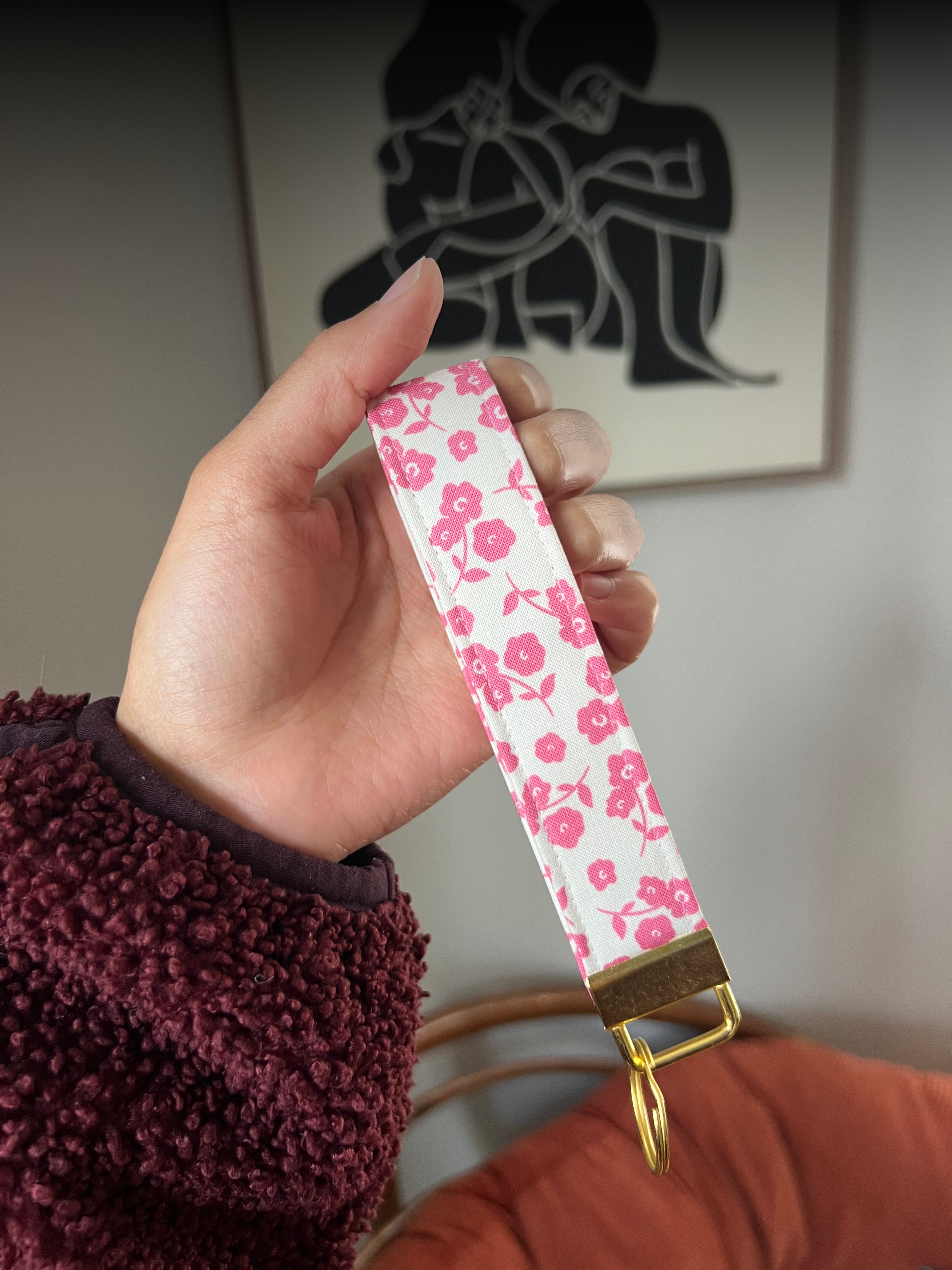 Pink Blossom Wristlet