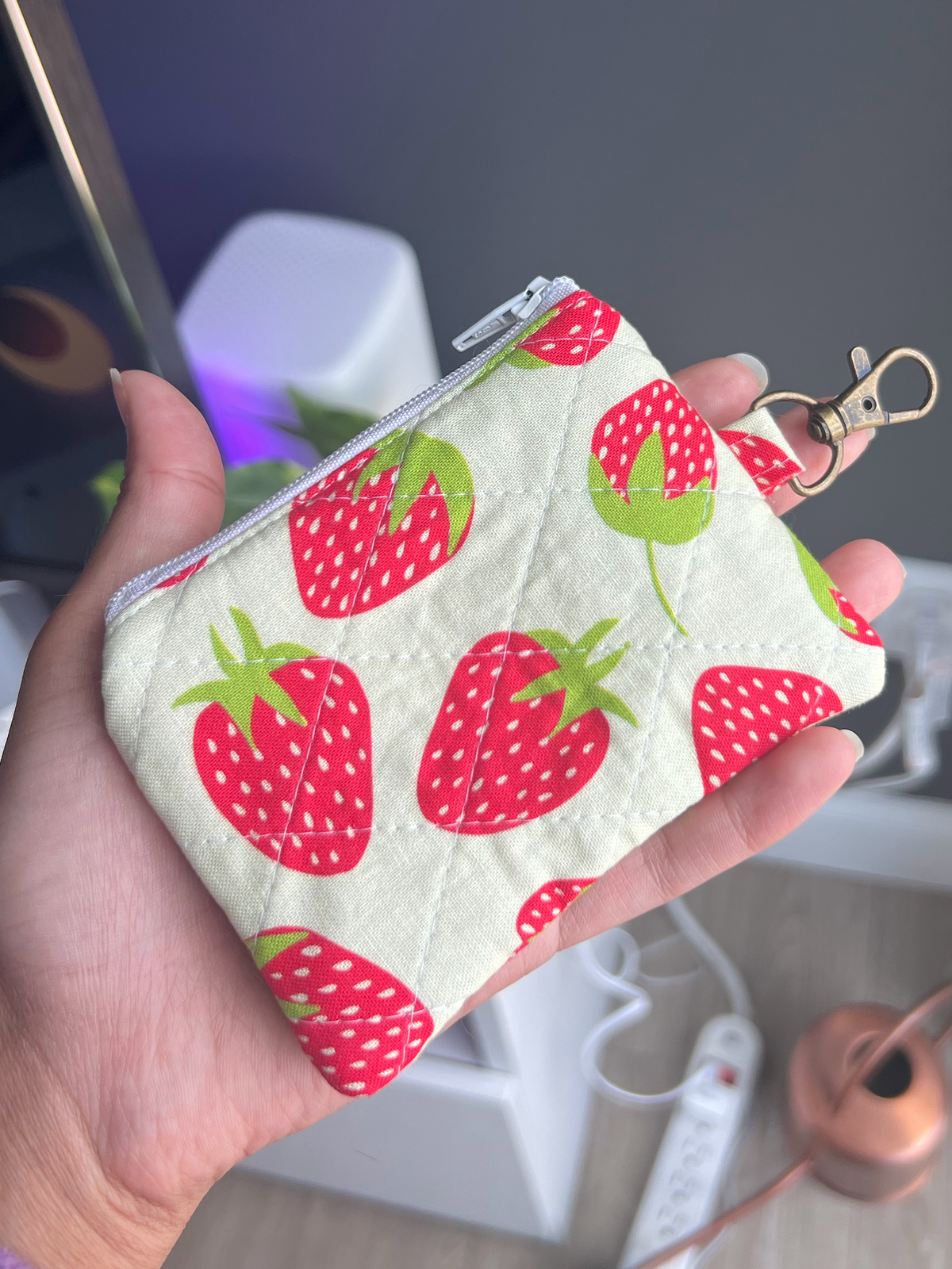 Sweet Strawberry Keychain Pouch 🍓