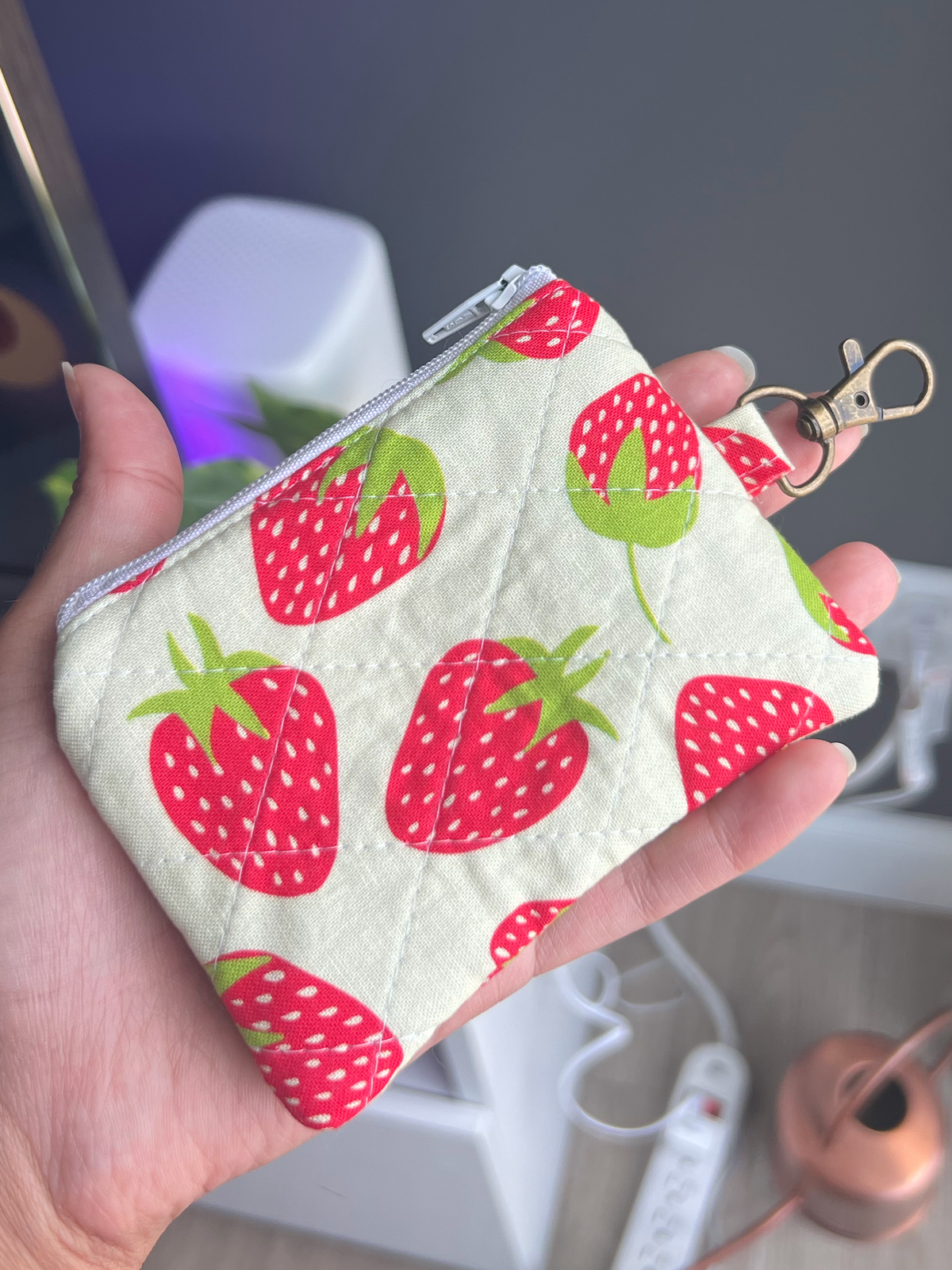 Sweet Strawberry Keychain Pouch 🍓